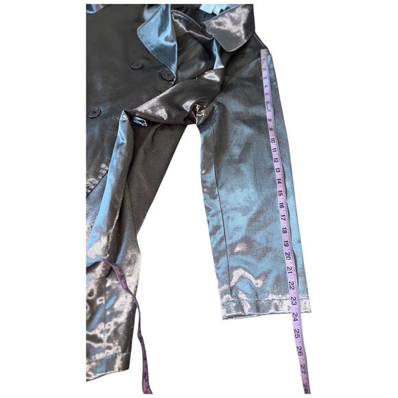 NWOT Metallic Belted Trench Coat Fully Lined Ulla Popken Size 12 - 14 LARGE - Picture 10 of 14